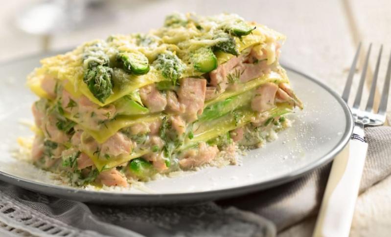 Lasagne met witte asperges/gerookte zalm