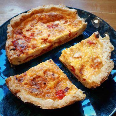 Schapenkaas quiche met paprika peper